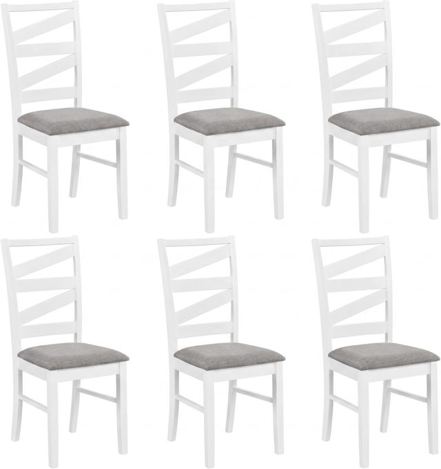 Dining Chairs Set of 2 with Backrests and Rubber Wood Frames