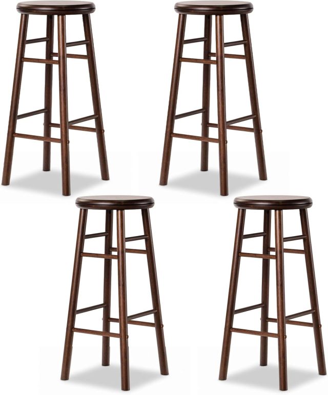 29" Swivel Bar Stools Set of 2/4 with Footrests & Crossbars
