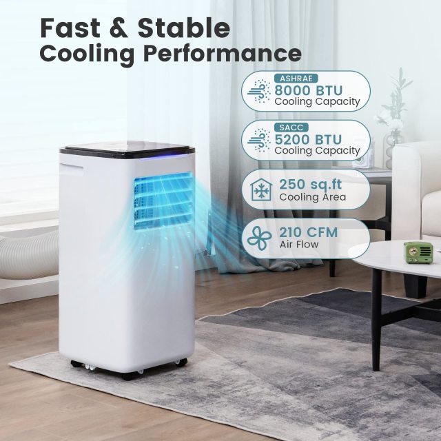 ARLIME Portable Air Conditioner 8000 BTU Portable AC Unit for Room up to 300 Sq.Ft