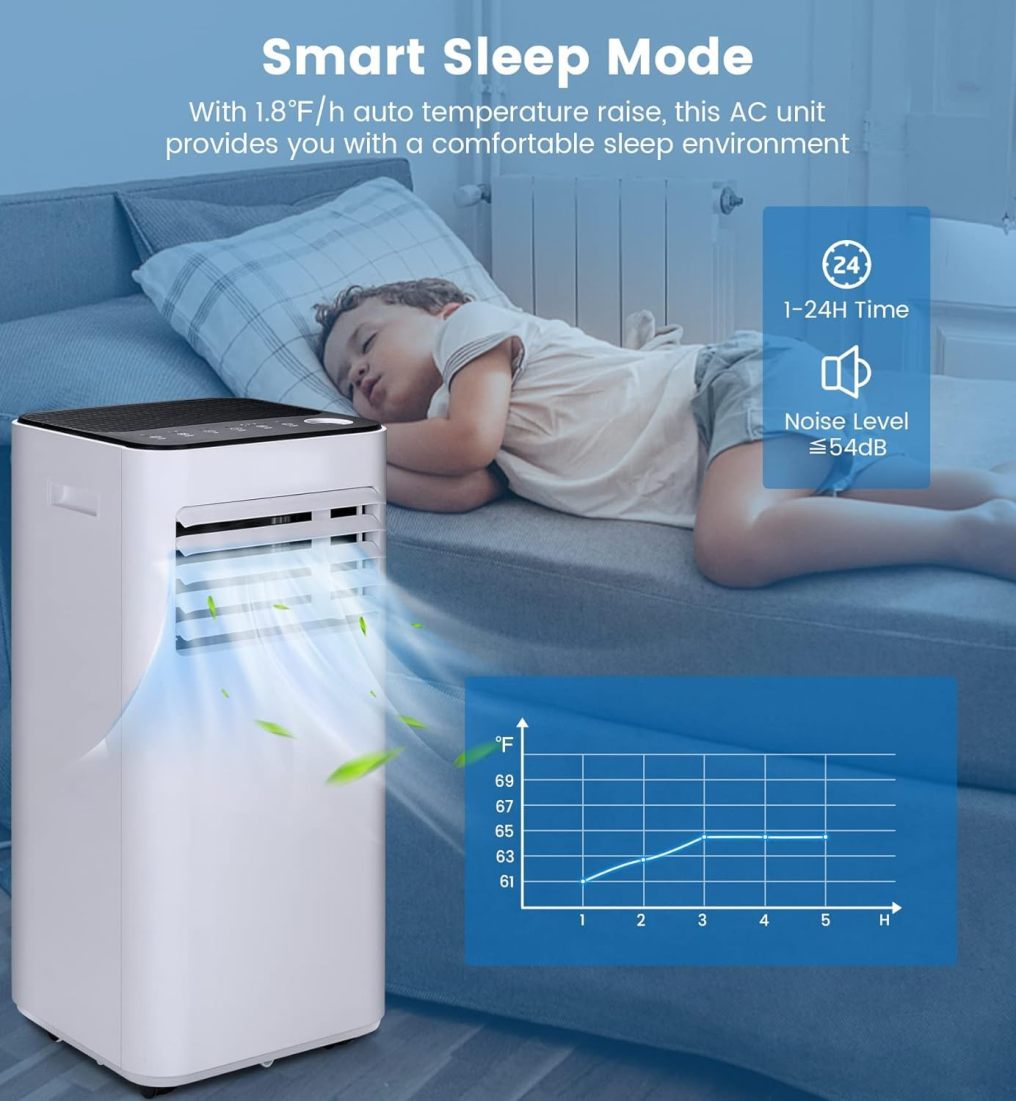 10000 BTU Portable Air Conditioner with Fan & Dehumidifier Mode