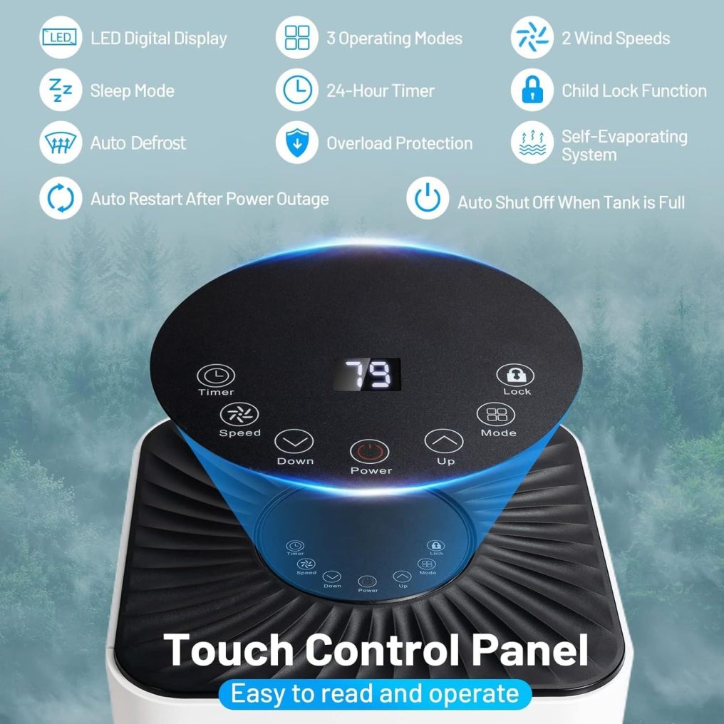 Portable Air Conditioner 10000BTU( SACC 7000 BTU ), Evaporative Air Cooler, Dehumidifier, Cooling for Room Spaces up to 350 Sq.Ft