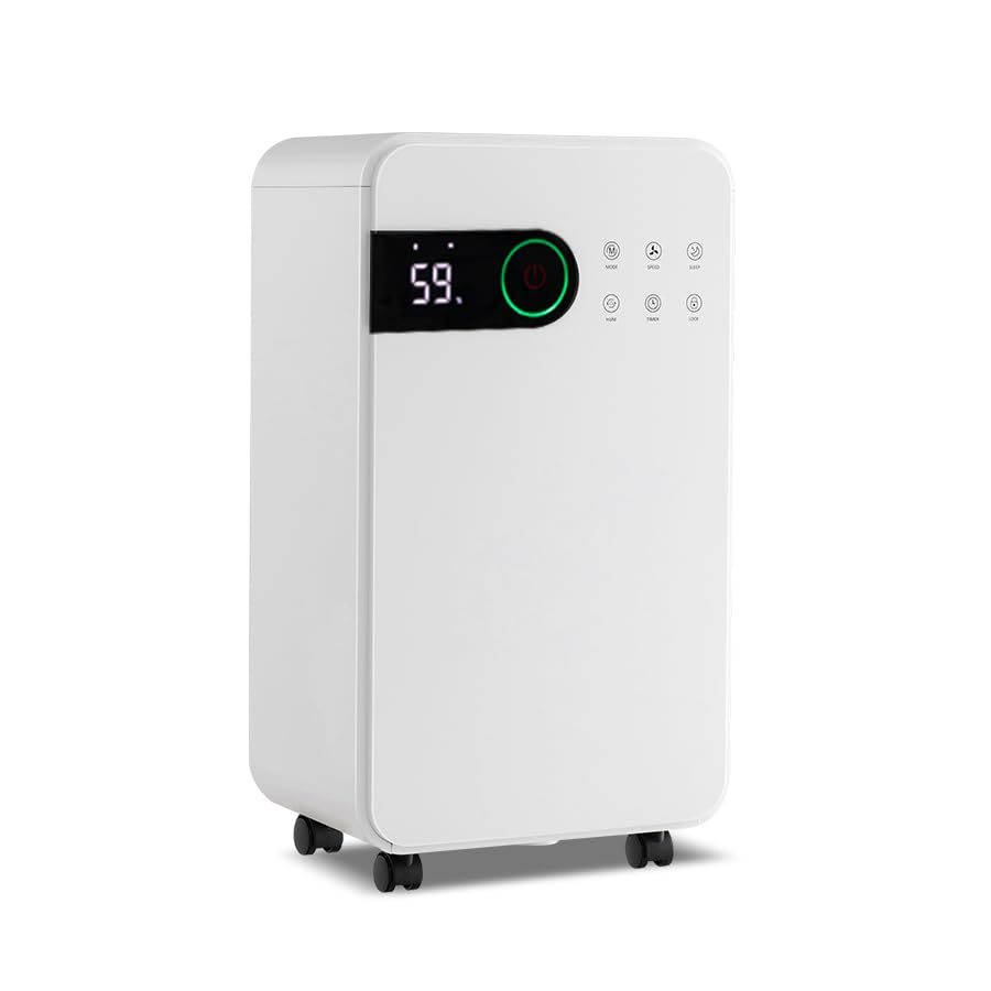 Dehumidifier for Basement, 32 Pints Dehumidifier with Sleep Mode, 24H Timer, 3-Color LED Indicator Light