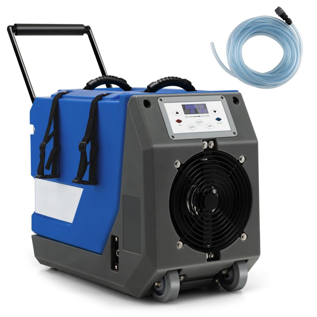 180 PPD Commercial Dehumidifier, Industrial Dehumidifier with 24.6ft Drain Hose, Pump, Auto Defrost & Memory Starting